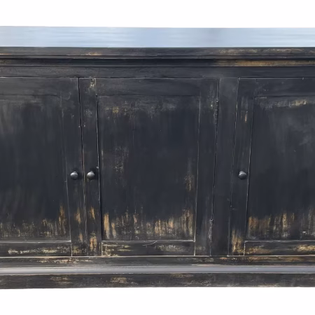Old Farmhouse Distressed Black Entryway Console