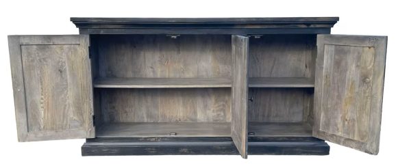 Old Farmhouse Distressed Black Entryway Console - Image 4
