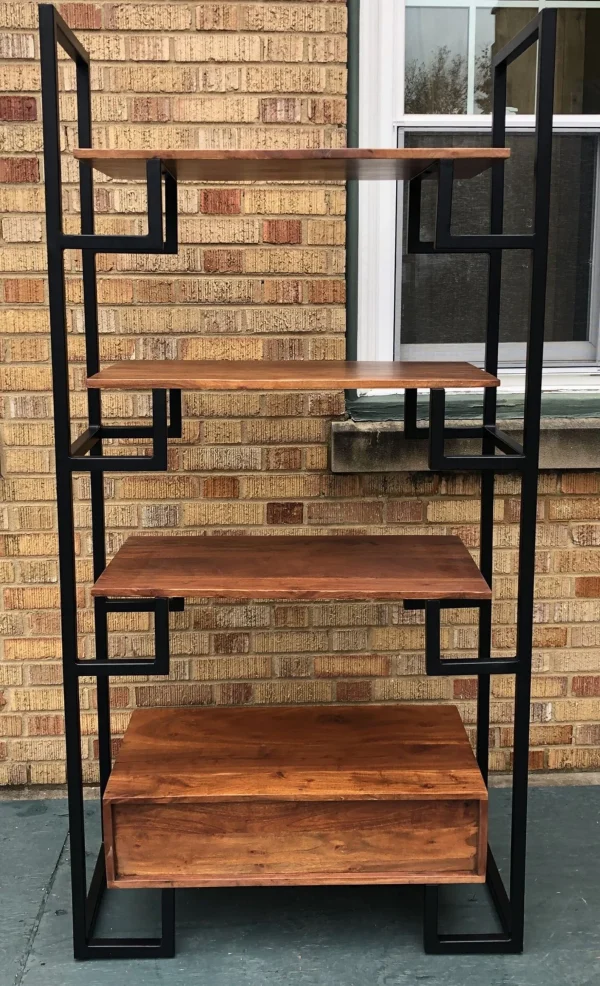 Modern Industrial Iron Bookcase - Image 5