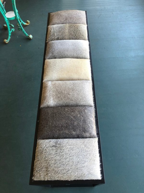 Southwestern Iron Frame Hair-on-Hide Bench - Image 8