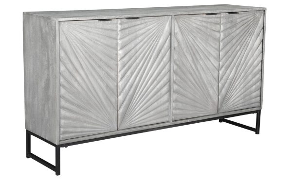 Coastal Gray Chevron Mango Wood Sideboard - Image 2