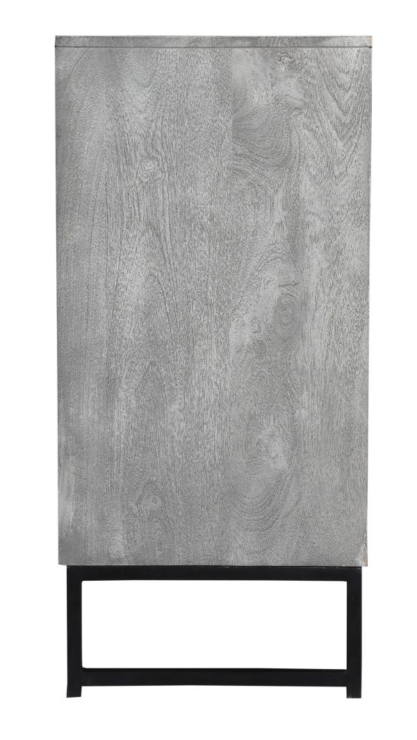 Coastal Gray Chevron Mango Wood Sideboard - Image 5