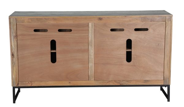 Coastal Gray Chevron Mango Wood Sideboard - Image 4