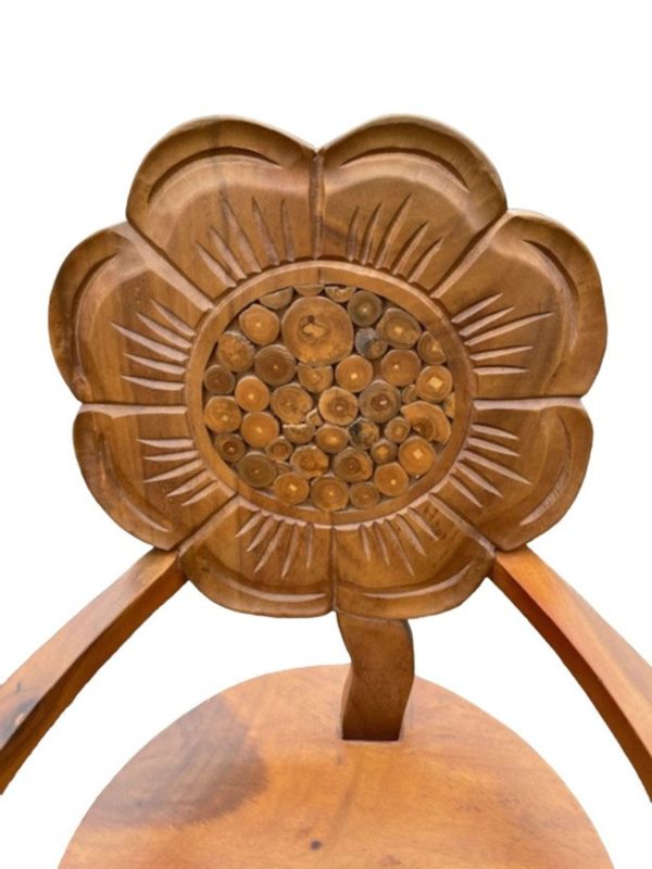 Wooden Sunflower Outdoor Garden Table & 2 Chairs - Image 5