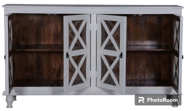 Farmhouse White Media Console Buffet - Image 4