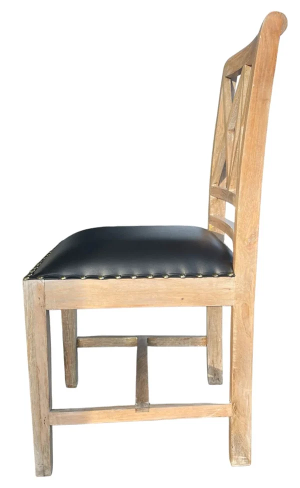 Set of 4 Coastal Driftwood X-Back Dining Chairs - Image 3