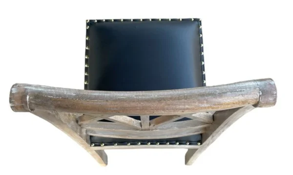 Set of 4 Coastal Driftwood X-Back Dining Chairs - Image 5