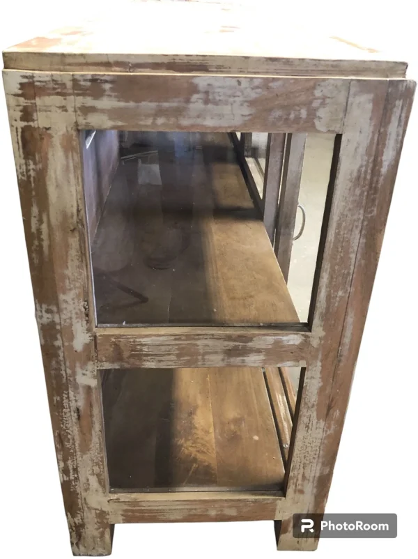 Farmhouse Sliding Glass Door Media Console - Image 4