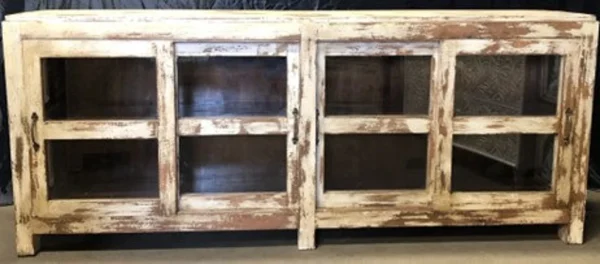 Farmhouse Sliding Glass Door Media Console - Image 3