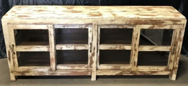 Farmhouse Sliding Glass Door Media Console - Image 5