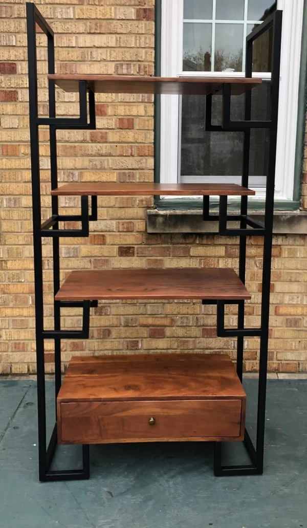 Modern Industrial Iron Bookcase - Image 6