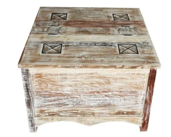 Mango Wood Blanket Storage Chest - Image 3