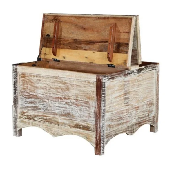 Mango Wood Blanket Storage Chest - Image 6