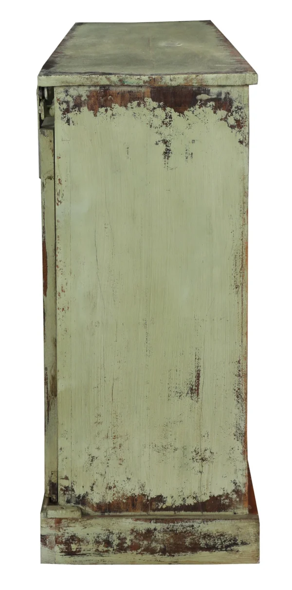 Country Farmhouse Sliding Shutter Media Console - Image 6