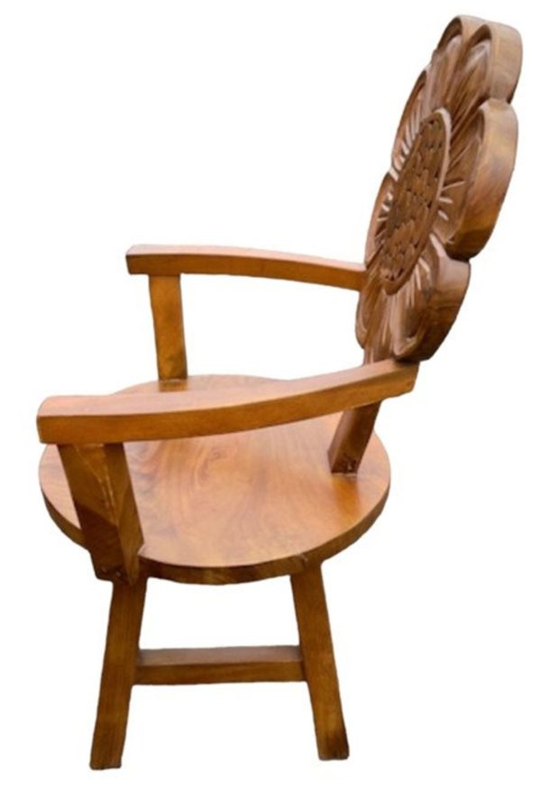 Wooden Sunflower Outdoor Garden Table & 2 Chairs - Image 6