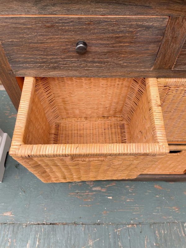 Coastal Tall Narrow Wood Cabinet - Image 5