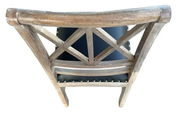 Set of 4 Coastal Driftwood X-Back Dining Chairs - Image 6