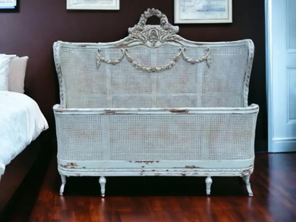 Louis XV Cane Queen Bed Frame - Image 2