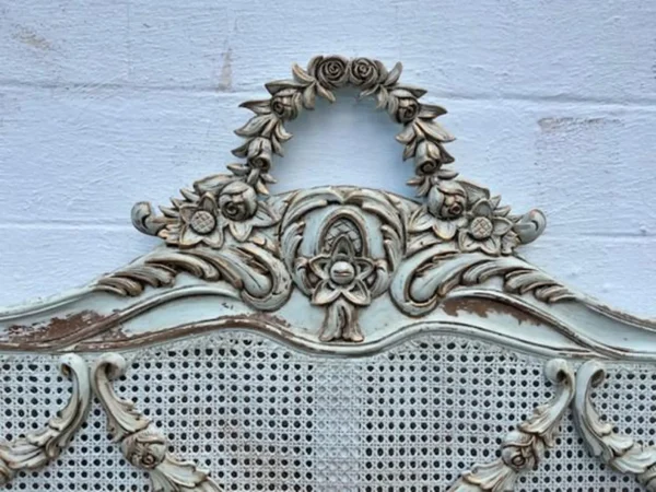 Louis XV Cane Queen Bed Frame - Image 3
