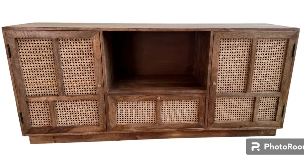Coastal Boho Teak Media Console - Image 2