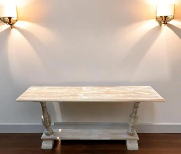 Coastal Double Pedestal Console Table - Image 2
