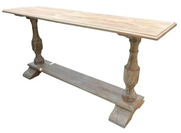 Coastal Double Pedestal Console Table - Image 4