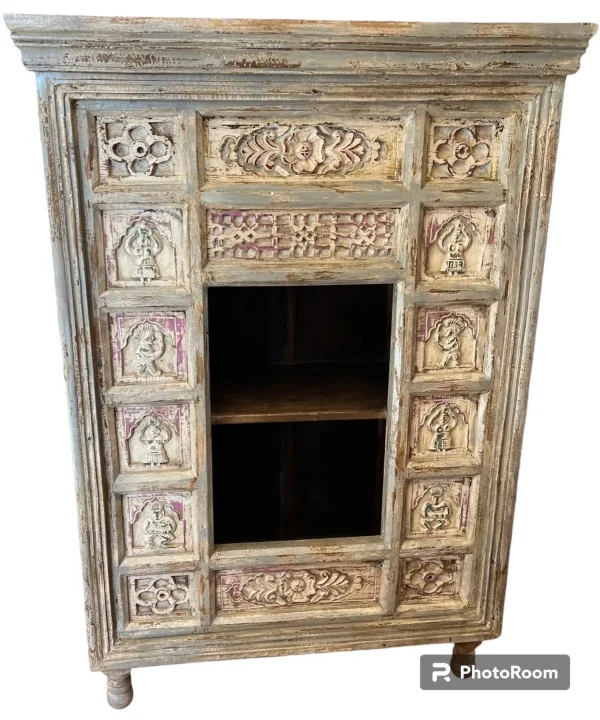 Rustic Carved Cubby Bookcase - Image 2