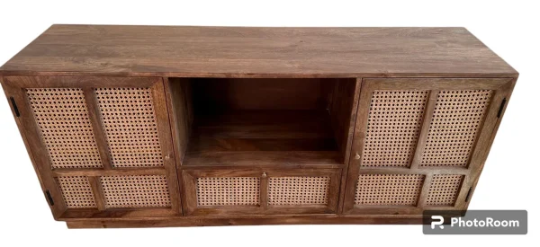 Coastal Boho Teak Media Console - Image 3