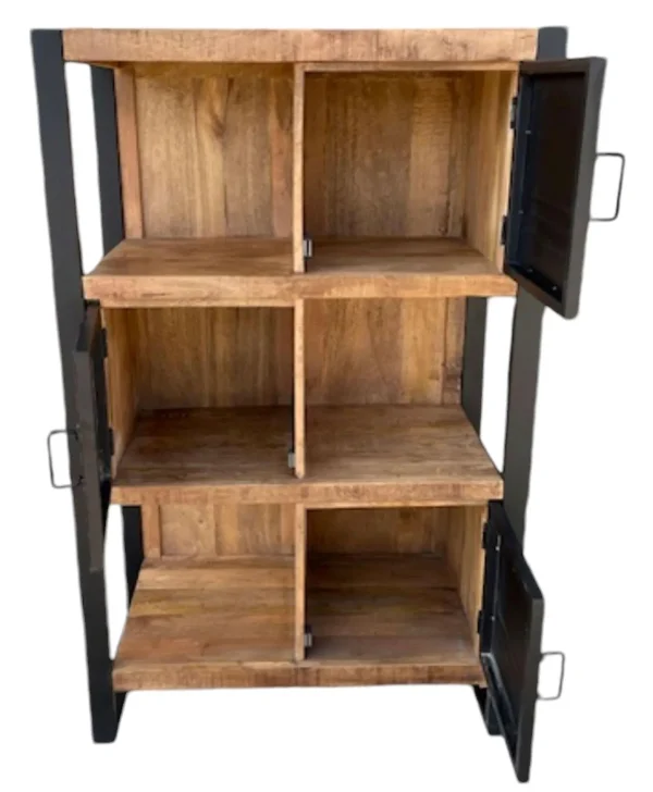 Live Edge Industrial Mango Wood Bookcase - Image 2
