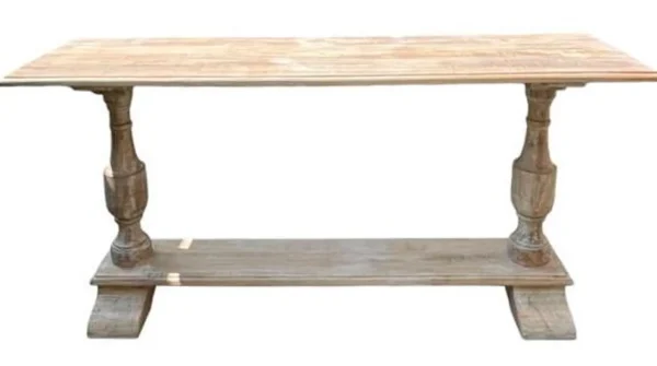 Coastal Double Pedestal Console Table - Image 8