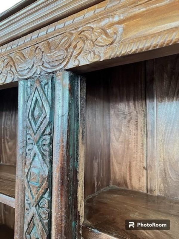 Rustic Solid Wood Repurposed Display Cabinet - Image 8