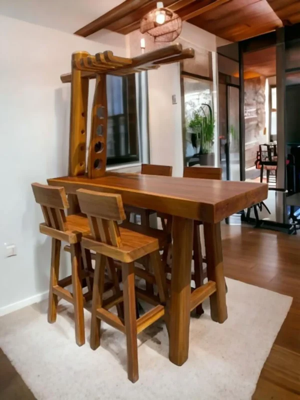 Indoor/Outdoor Teak Pub Table Set - Image 7