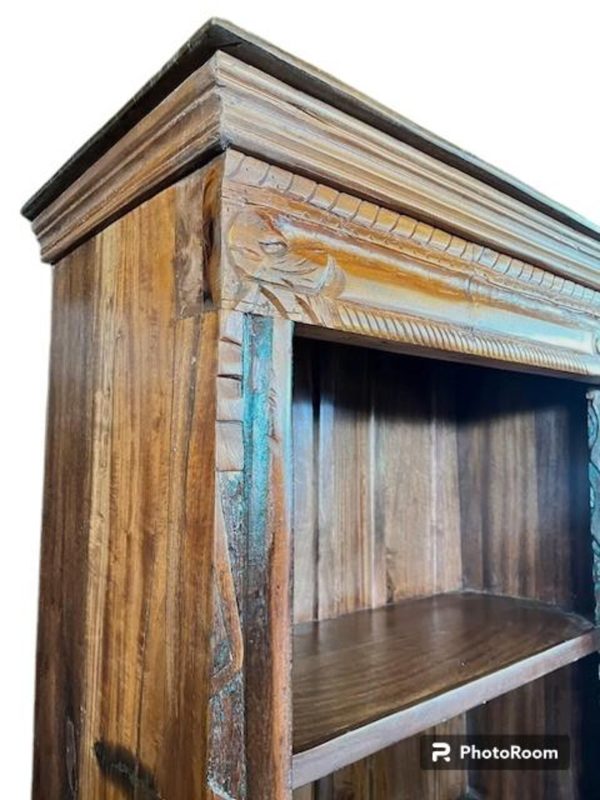 Rustic Solid Wood Repurposed Display Cabinet - Image 9