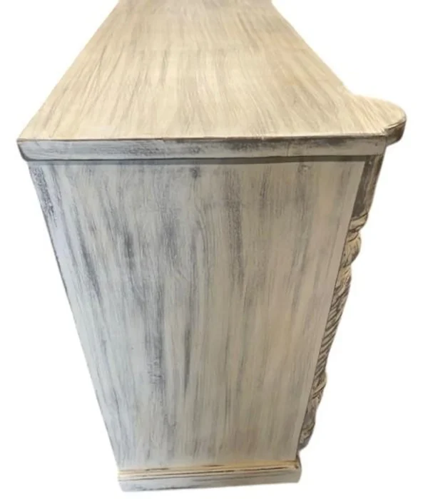 Modern Goth Carved Acacia Wood 2-Door Accent Cabinet - Image 9