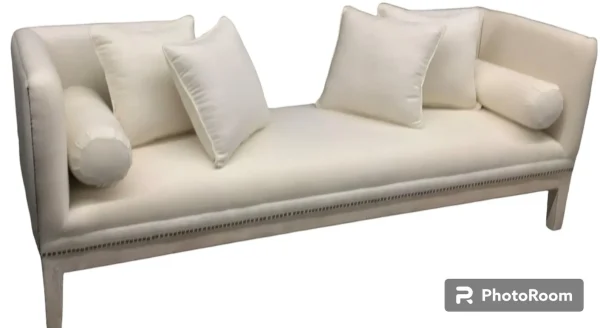 Contemporary White Backless Settee Bench - Image 2