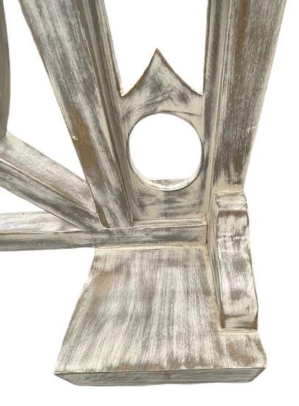 Solid Acacia Wood Tall Carved Console Sofa Table - Image 6