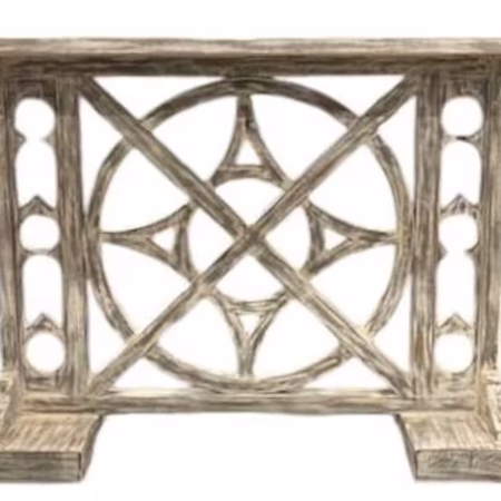 Solid Acacia Wood Tall Carved Console Sofa Table