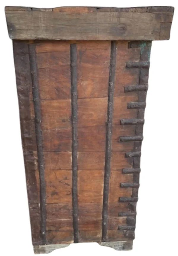 Rustic Tall Narrow Mango Wood Carved Storage Chest - Image 7