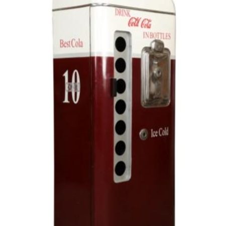 Tall Red & White Metal Novelty Soda Machine Bar Cabinet