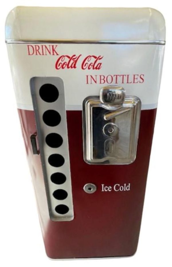 Tall Red & White Metal Novelty Soda Machine Bar Cabinet - Image 2