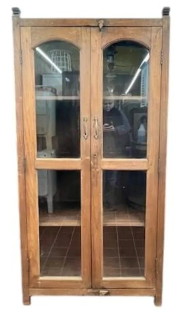 Old Farmhouse Reclaimed Tall Glass Door Bookcase - Image 3