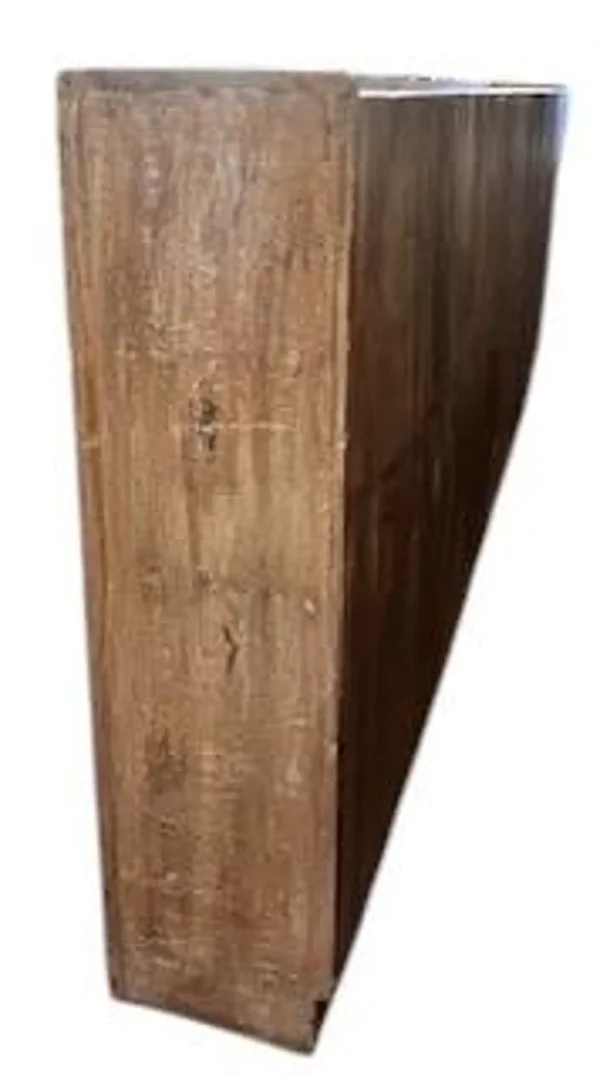Narrow Reclaimed Wood Sliding Glass Cabinet - Image 11