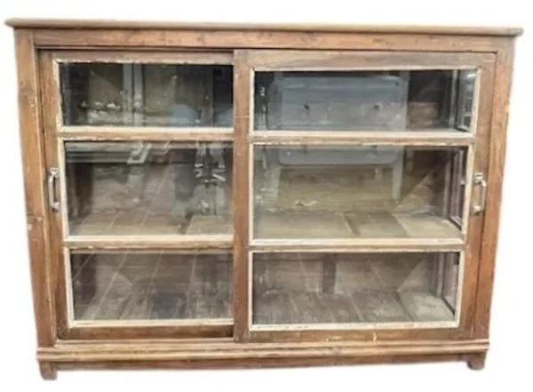 Rustic Reclaimed Sliding Glass Door Cabinet - Image 2