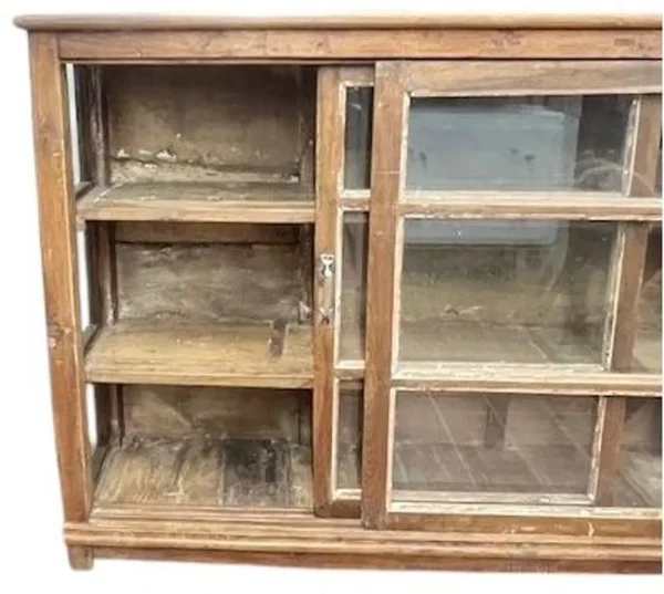 Rustic Reclaimed Sliding Glass Door Cabinet - Image 3