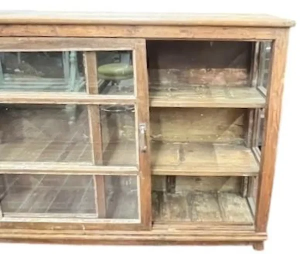 Rustic Reclaimed Sliding Glass Door Cabinet - Image 4