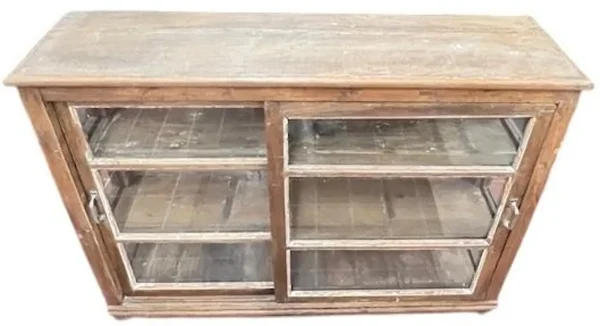 Rustic Reclaimed Sliding Glass Door Cabinet - Image 7