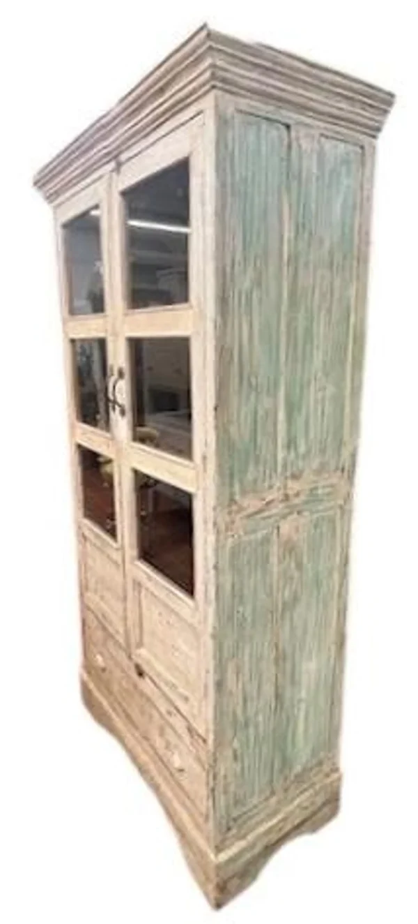 Old Farmhouse Reclaimed Glass Door Display Cabinet - Image 5