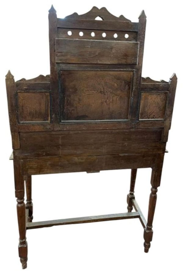 Reclaimed Wood Mirrored Vanity Desk - Image 4