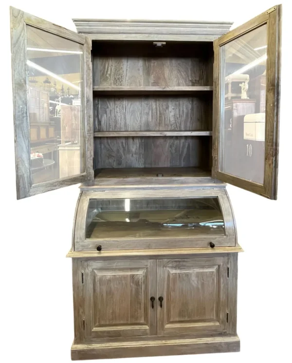 Coastal Cottage Curved Glass Kitchen Cupboard - Image 4