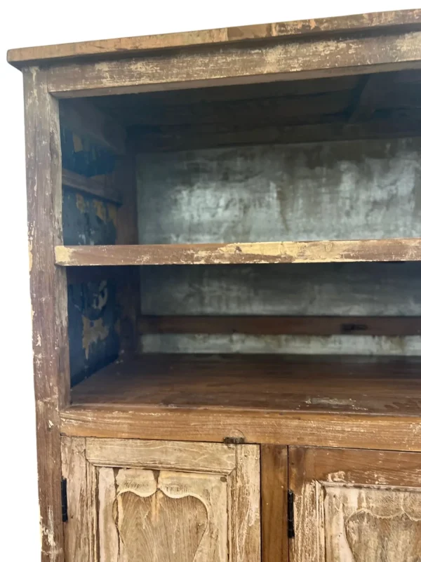 Reclaimed Old Tin Rustic Mango Wood Farmhouse Cupboard - Image 6